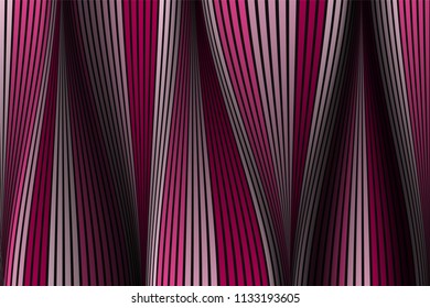Trendy Abstract Background. Vector Wallpaper with Effect of Volume and Movement. Distorted Colorful Surface. Wavy Lines and Gradient Mesh. Futuristic 3D Illustration with Distortion of Lines. Flow.
