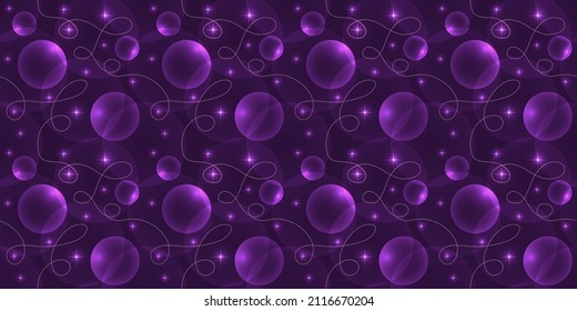 Trendy abstract background in violet colour. Seamless pattern with 3D geometric  shapes. Exclusive wallpaper design for poster, brochure, presentation, website etc. Vector illustration