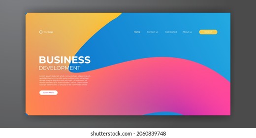 Trendy abstract background for your landing page design. Trendy abstract design template. Dynamic gradient for landing pages, covers, brochures, flyers, presentations, banners. Vector illustration.