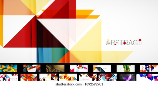 Trendy abstract backgrounds collection, color dynamic backgrounds. Vector illustrations for placards, brochures, posters, banners and covers
