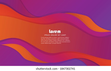 Trendy abstract backgrount with cool fluid concept and multi color