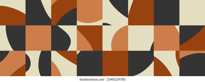Trendy abstract banner background with organic cut out shapes collage