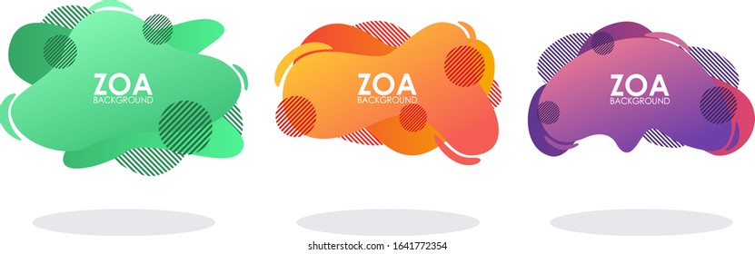 Trendy abstract banners in green, orange, purple. Modern vector banner. Templates are ready to design on the web, advertisements, typography, and your other business.