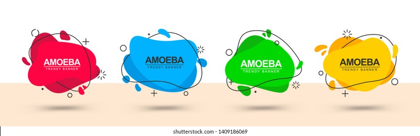 Trendy abstract banners red, yellow, blue, green color. Vector modern banner. Ready template for design in the web, advertising, typography and for more.