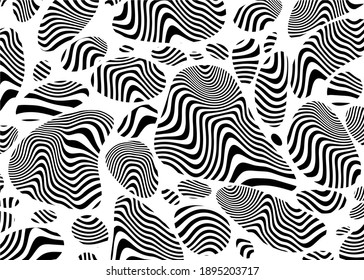 Trendy abstract black and white pattern. Modern striped vector background for posters, decor, business cards, printing, web design