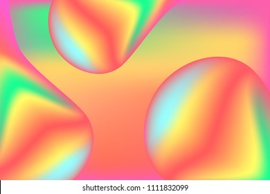 Trendy abstract blur  background in rainbow neon colors. Vector Illustration