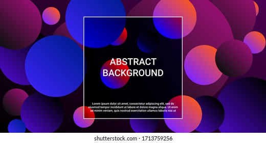 Trendy abstract business card with gradients of balls shapes on background.  Trendy minimal design. Graphic vector art. Geometric modern design.