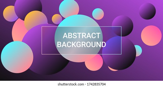 Trendy abstract business card with gradients of balls shapes on background.  Creative geometric wallpaper. Vector illustration template. Geometric modern design.