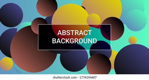 Trendy abstract business card with gradients of balls shapes on background.  Trendy minimal design. Vector illustration template. Geometric modern design.