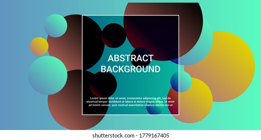 Trendy abstract business card with gradients of balls shapes on background.  Trendy minimal design. Vector illustration template. Abstract geometric background design. 