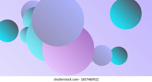 Trendy abstract business card with gradients of balls shapes on background.  Creative geometric wallpaper. Vector 3d illustration.  Magazine style. Vector clip art.