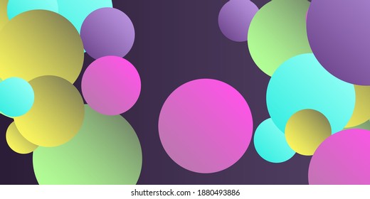 Trendy abstract business card with gradients of balls shapes on background. Creative geometric wallpaper. Vector 3d illustration. Abstract geometric background design.