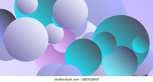 Trendy abstract business card with gradients of balls shapes on background.  Creative geometric wallpaper. Vector 3d illustration.  Abstract geometric background design.