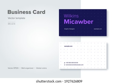 Trendy abstract business card template. Modern corporate stationery id layout with geometric pattern. Vector fashion background design with information sample name text.