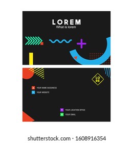 Trendy abstract business card templates. Modern corporate stationary id layout with geometric lines pattern. Vector fashion background design with information sample text.