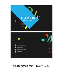 Trendy abstract business card templates. Modern corporate stationary id layout with geometric lines pattern. Vector fashion background design with information sample text.