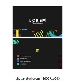 Trendy abstract business card templates. Modern corporate stationary id layout with geometric lines pattern. Vector fashion background design with information sample text.