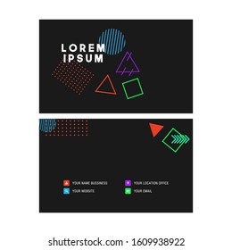 Trendy abstract business card templates. Modern corporate stationary id layout with geometric lines pattern. Vector fashion background design with information sample text.