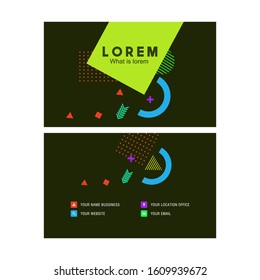 Trendy abstract business card templates. Modern corporate stationary id layout with geometric lines pattern. Vector fashion background design with information sample text.