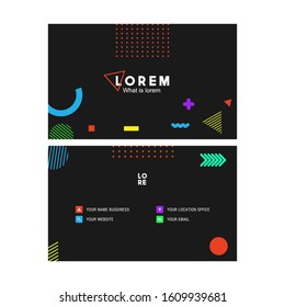 Trendy abstract business card templates. Modern corporate stationary id layout with geometric lines pattern. Vector fashion background design with information sample text.