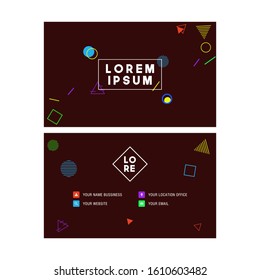 Trendy abstract business card templates. Modern corporate stationary id layout with geometric lines pattern. Vector fashion background design with information sample text.