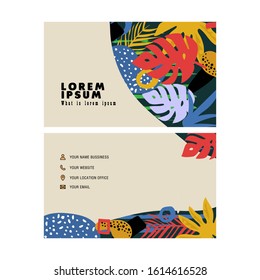 Trendy abstract business card template.Vector mode background design with sample text information.