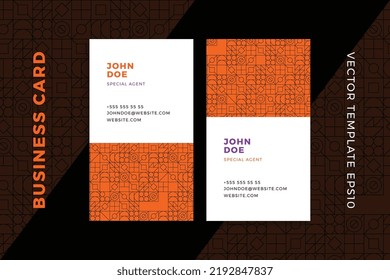 Trendy abstract business card vertical dark templates. Corporate stationery mockup with modern minimal geometric pattern. Clean and simple vector editable background with sample text. EPS10