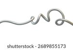 Trendy abstract chrome shape bg. Metal chrome pipe, curved y2k glossy design element