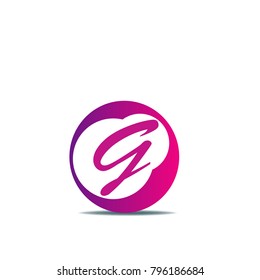 trendy Abstract circle icon logo letter sign isolated on white background
