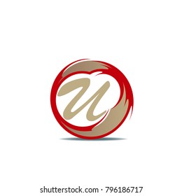 trendy Abstract circle icon logo letter sign isolated on white background