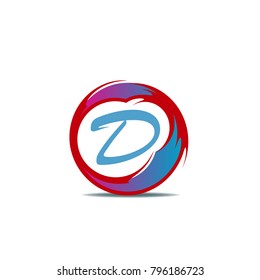 trendy Abstract circle icon logo letter sign isolated on white background