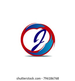 trendy Abstract circle icon logo letter sign isolated on white background