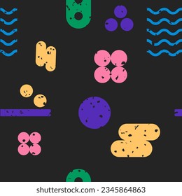 Trendy abstract colored background geometric vector illustration 80's 90's  vintage art style seamless pattern SHOTLISTretro