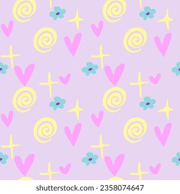 Trendy abstract colored background geometric vector illustration 80's 90's  vintage art style doodle seamless pattern SHOTLISTretro