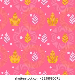 Fondo de color abstracto a la moda ilustración vectorial de planta de color suave papel tapiz estilo arte vintage doodle patrón sin fisuras 