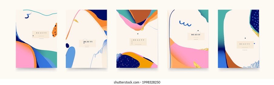 Trendy abstract colorful backgrounds. Cute modern templates for your design.