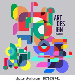 Trendy Abstract Colorful Geometric and Curve Vector Illustration Collage for Cover, book, social media story, and Page Layout Design.