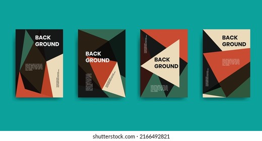Trendy abstract colorful geometric and curve vector illustration. Cover and poster design template set.