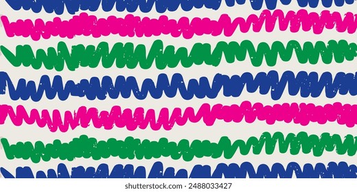 Trendy abstract colorful lines pattern. Modern vector template for design.