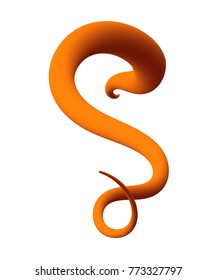 Trendy abstract colorful liquid shape, fluid element with orange gradient wave. May be used as background or mockup for card and web design, banners and posters