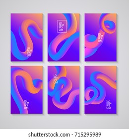 Trendy abstract covers. Futuristic design posters. Liquid color shapes for composition backgrounds. Vector illustration