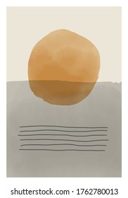 Composición artística artesanal, abstracta y a la última moda, ideal para la decoración de paredes, como diseño postal o de folletos, ilustración vectorial