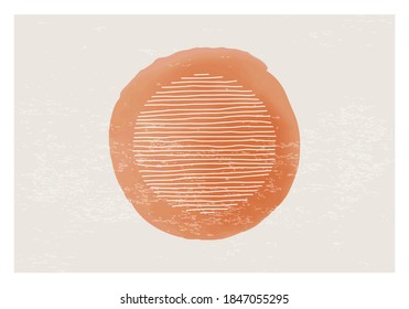Composición de acuarela artesanalmente artesanal abstracta de moda ideal para galería de arte, decoración de paredes, diseño interior, ilustración vectorial