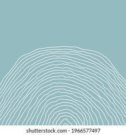 Trendy abstract creative minimal artistic composition. White curved lines on blue background. Vector colorful illustration.