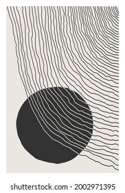 Trendy abstract creative minimal artistic hand sketched composition