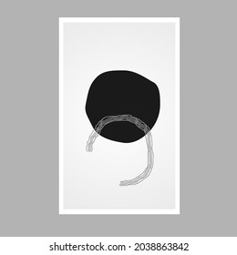 Diseño de moda de composiciones abstractas, artísticas, minimalistas, pintadas a mano, ideal para la decoración de paredes, como diseño postal o de folletos, ilustración vectorial