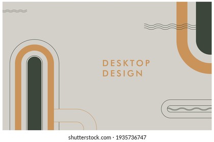 Afiche de tapiz pintado a mano o ilustración vectorial de fondo de escritorio abstracto moderno creativo mínimo