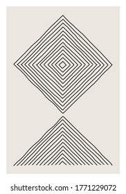 Trendy abstract creative minimalist artistic hand drawn composition ideal for wall decoration, as postcard or brochure design, vector illustration
