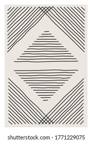 Trendy abstract creative minimalist artistic hand drawn composition ideal for wall decoration, as postcard or brochure design, vector illustration