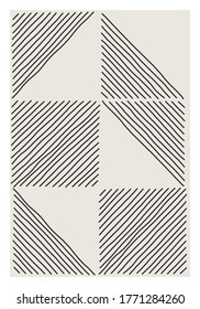 Trendy abstract creative minimalist artistic hand drawn composition ideal for wall decoration, as postcard or brochure design, vector illustration